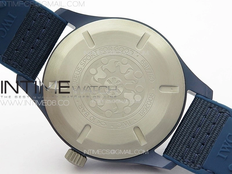 Mark XVIII IW328101 Blue Ceramic M+F 1:1 Best Edition Blue Dial on Blue Nylon Strap A2892