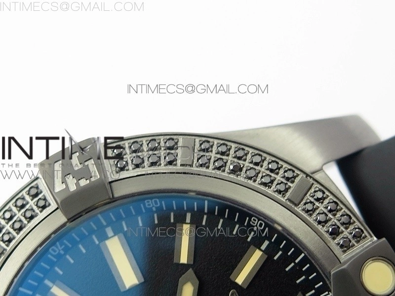 AVENGER BLACKBIRD V17311 Ti DLC 1:1 Best Edition Black Dial Diamonds Bezel on Nylon Strap A2824