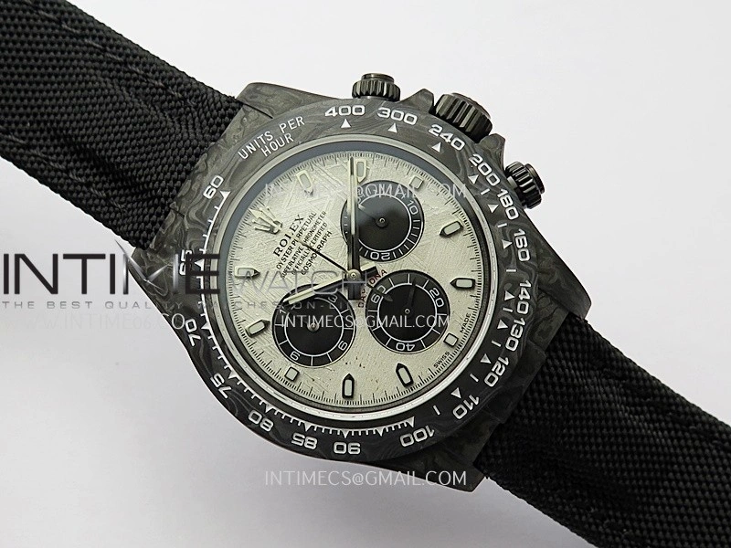 Daytona DIW Black Carbon SONIC 1:1 Best Edition Meteorite Dial on Black Nylon Strap SA4130