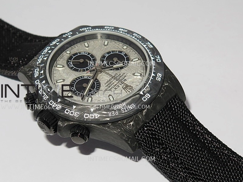 Daytona DIW Black Carbon SONIC 1:1 Best Edition Meteorite Dial on Black Nylon Strap SA4130