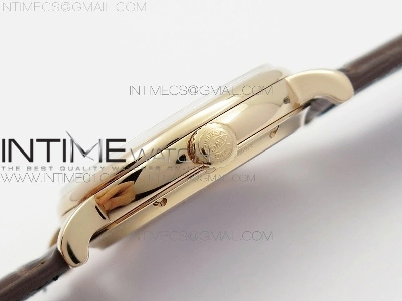 IW Moonphase RG KV Best Edition white dial on brown leather strap
