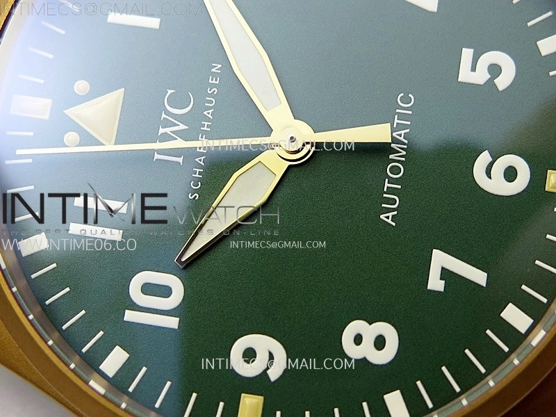 Big Pilot IW329702 Bronze M+F 1:1 Best Edition Green Dial On Brown Leather Strap SEIKO 8N-24