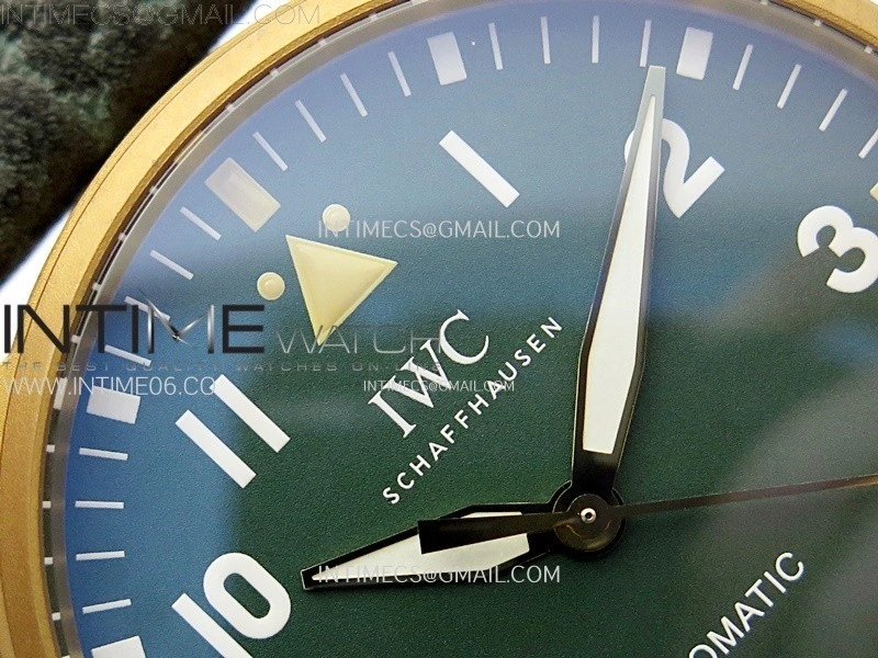 Big Pilot IW329702 Bronze M+F 1:1 Best Edition Green Dial On Brown Leather Strap SEIKO 8N-24