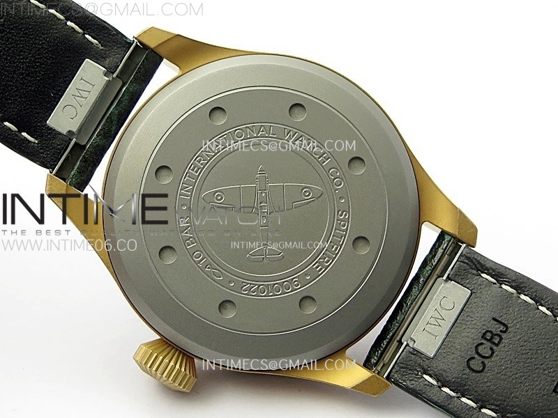 Big Pilot IW329702 Bronze M+F 1:1 Best Edition Green Dial On Brown Leather Strap SEIKO 8N-24