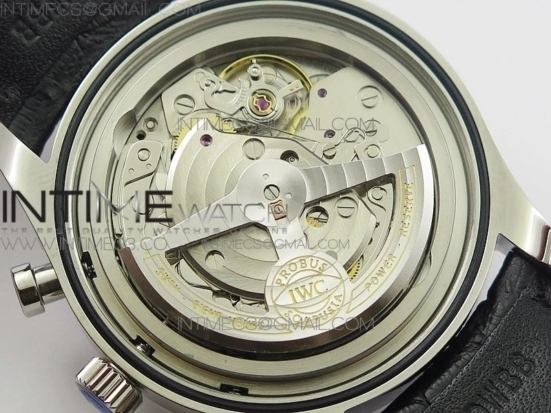 Portugieser Chrono Classic 42 IW390406 ZF 1:1 Best Edition White dial blue markers on Black Leather Strap A7750