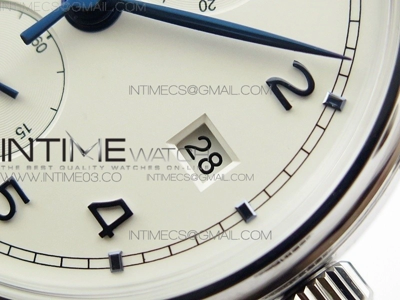 Portugieser Chrono Classic 42 IW390406 ZF 1:1 Best Edition White dial blue markers on Black Leather Strap A7750
