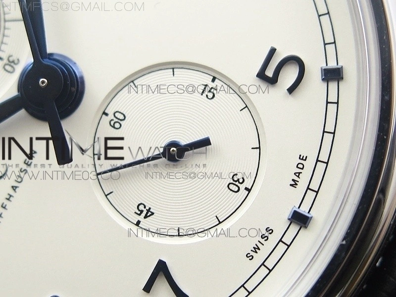 Portugieser Chrono Classic 42 IW390406 ZF 1:1 Best Edition White dial blue markers on Black Leather Strap A7750