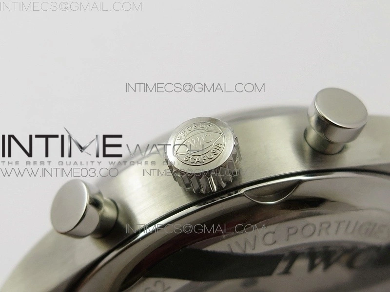 Portugieser Chrono Classic 42 IW390406 ZF 1:1 Best Edition White dial blue markers on Black Leather Strap A7750