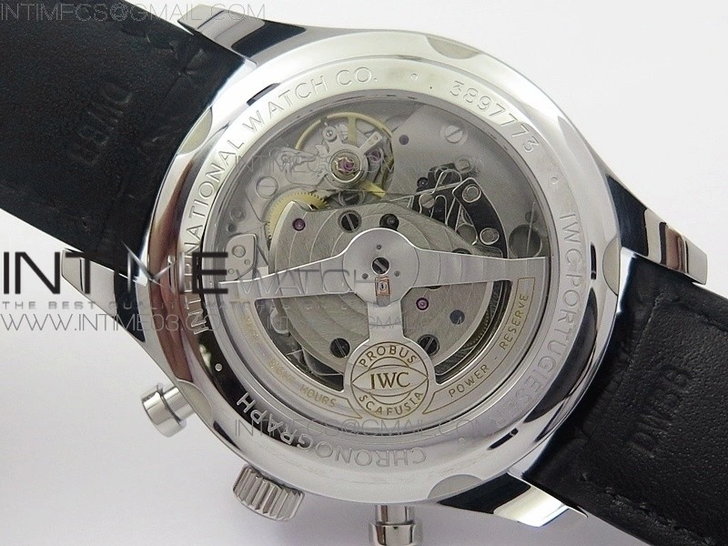 Portugieser Chrono Classic 42 IW390406 ZF 1:1 Best Edition White dial blue markers on Black Leather Strap A7750