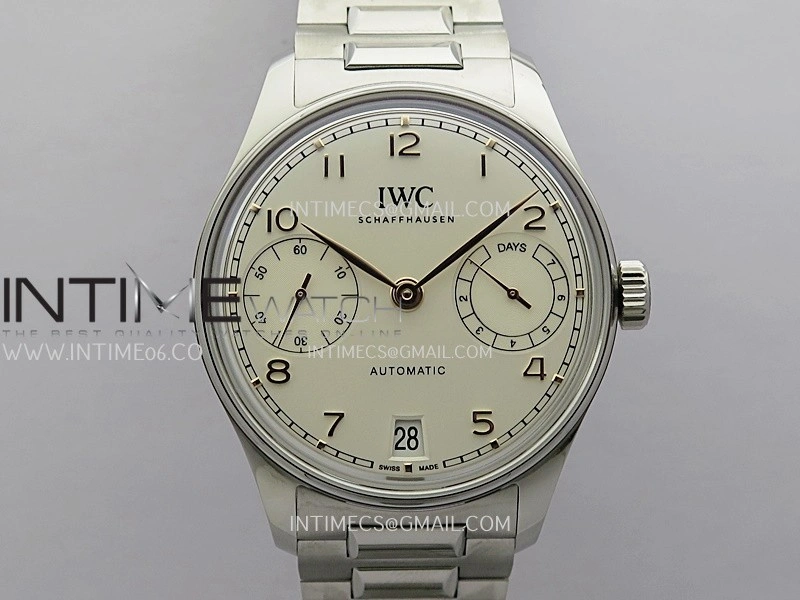 Portugieser IW501701 42mm SS APSF 1:1 Best Edition White Dial RG Marker On SS Bracelet A52010