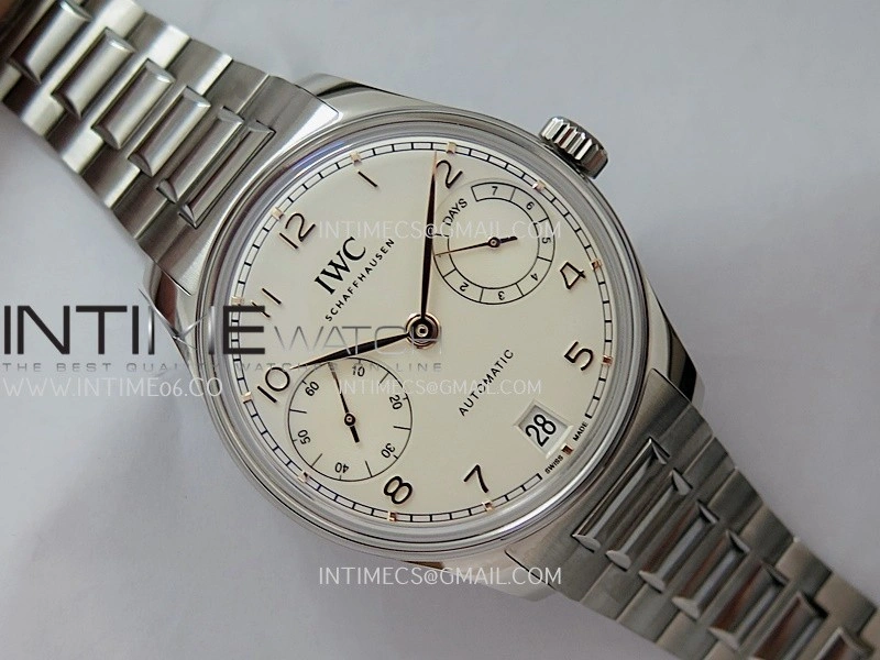Portugieser IW501701 42mm SS APSF 1:1 Best Edition White Dial RG Marker On SS Bracelet A52010