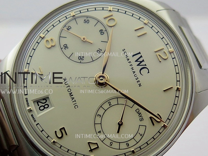 Portugieser IW501701 42mm SS APSF 1:1 Best Edition White Dial RG Marker On SS Bracelet A52010