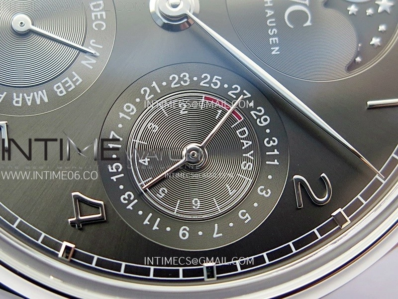Portuguese IW503301 Real PR SS APSF 1:1 Best Edition Gray Dial On Black Leather Strap A52010