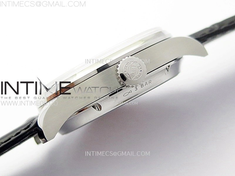 Portuguese IW503301 Real PR SS APSF 1:1 Best Edition Gray Dial On Black Leather Strap A52010