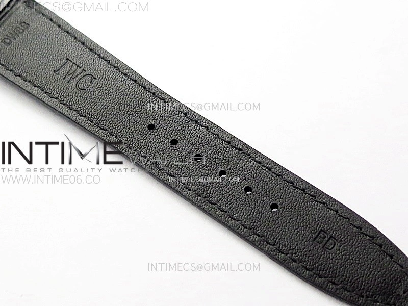Portuguese IW503301 Real PR SS APSF 1:1 Best Edition Gray Dial On Black Leather Strap A52010