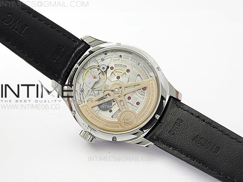 Portuguese IW503301 Real PR SS APSF 1:1 Best Edition Gray Dial On Black Leather Strap A52010