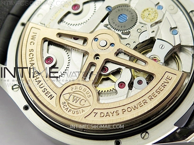 Portuguese IW503301 Real PR SS APSF 1:1 Best Edition Gray Dial On Black Leather Strap A52010