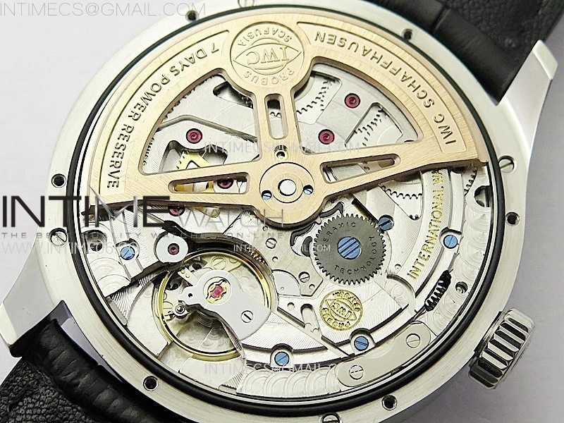 Portuguese IW503301 Real PR SS APSF 1:1 Best Edition Gray Dial On Black Leather Strap A52010