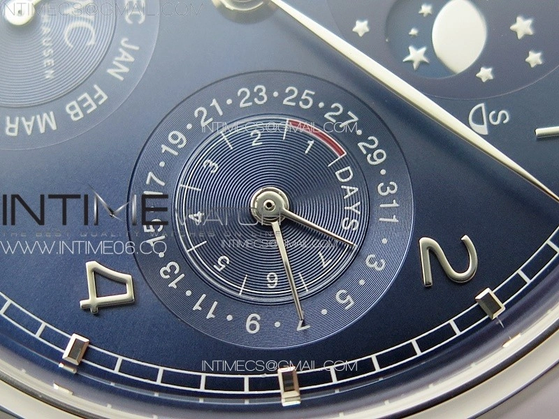 Portuguese IW503401 Real PR SS APSF 1:1 Best Edition Blue Dial On Black Leather Strap A52610