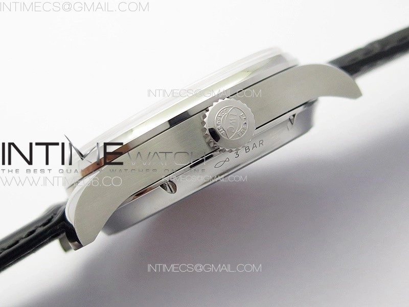 Portuguese IW503401 Real PR SS APSF 1:1 Best Edition Blue Dial On Black Leather Strap A52610