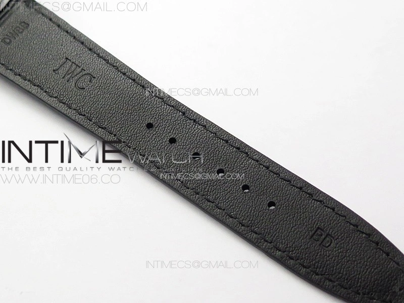 Portuguese IW503401 Real PR SS APSF 1:1 Best Edition Blue Dial On Black Leather Strap A52610
