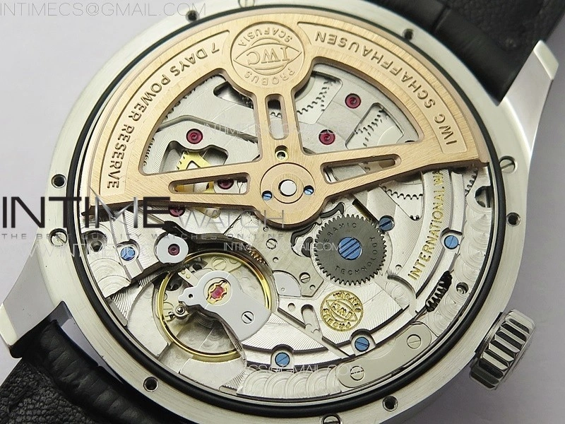 Portuguese IW503401 Real PR SS APSF 1:1 Best Edition Blue Dial On Black Leather Strap A52610