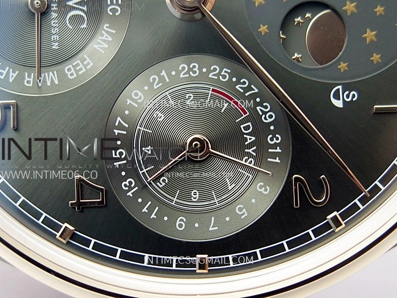 Portuguese IW503404 Real PR RG APSF 1:1 Best Edition Gray Dial On Black Leather Strap A52010