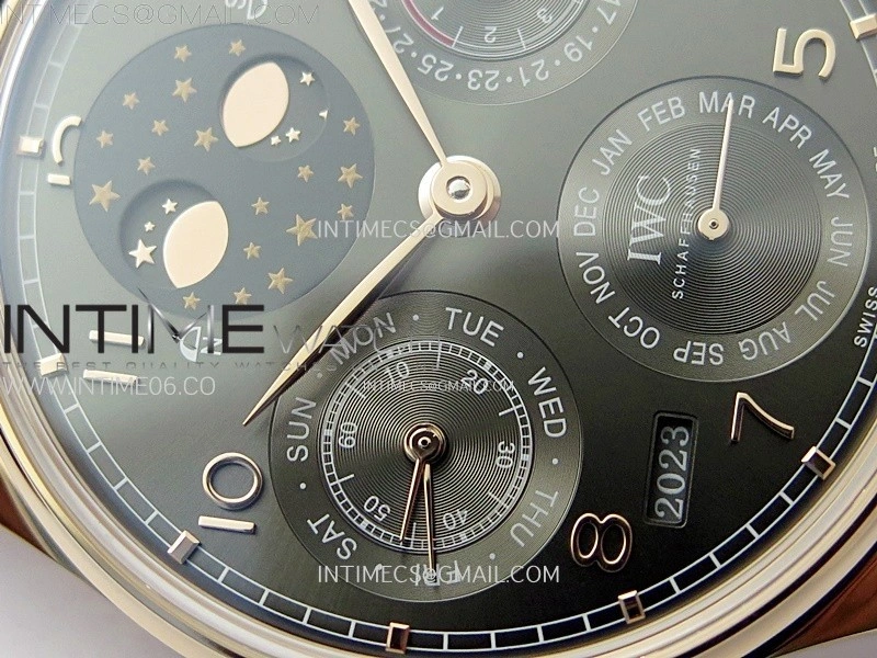 Portuguese IW503404 Real PR RG APSF 1:1 Best Edition Gray Dial On Black Leather Strap A52010
