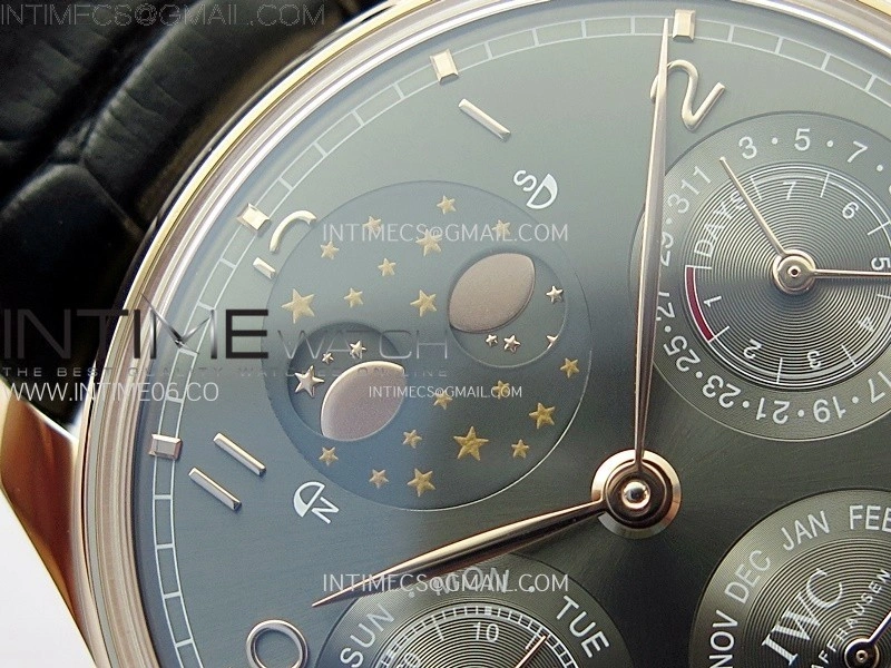 Portuguese IW503404 Real PR RG APSF 1:1 Best Edition Gray Dial On Black Leather Strap A52010