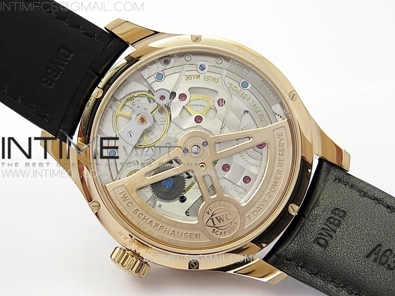Portuguese IW503404 Real PR RG APSF 1:1 Best Edition Gray Dial On Black Leather Strap A52010