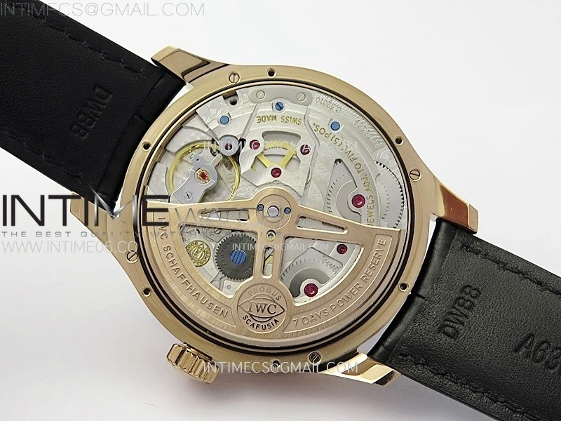 Portuguese IW503404 Real PR RG APSF 1:1 Best Edition Gray Dial On Black Leather Strap A52010
