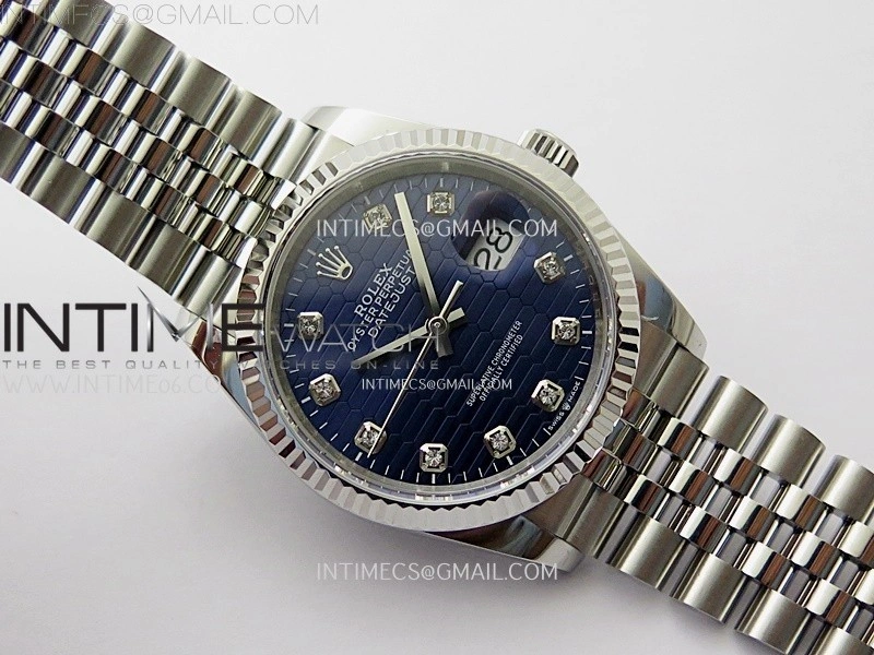 DateJust 126234 904L SS JDF 1:1 Best Edition Blue Fluted Dial Diamond Markers on Jubilee 904L SS Bracelet