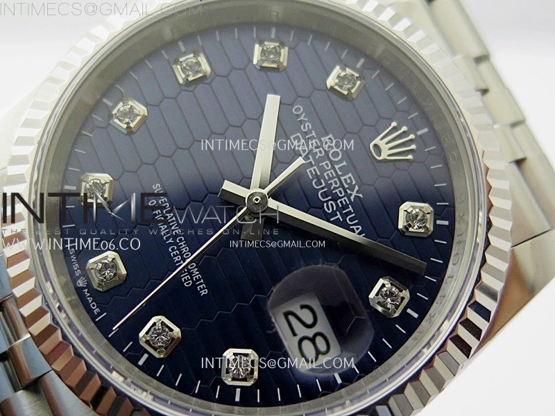 DateJust 126234 904L SS JDF 1:1 Best Edition Blue Fluted Dial Diamond Markers on Jubilee 904L SS Bracelet