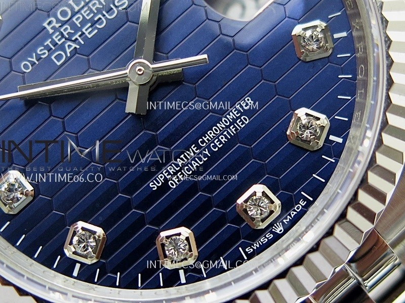 DateJust 126234 904L SS JDF 1:1 Best Edition Blue Fluted Dial Diamond Markers on Jubilee 904L SS Bracelet