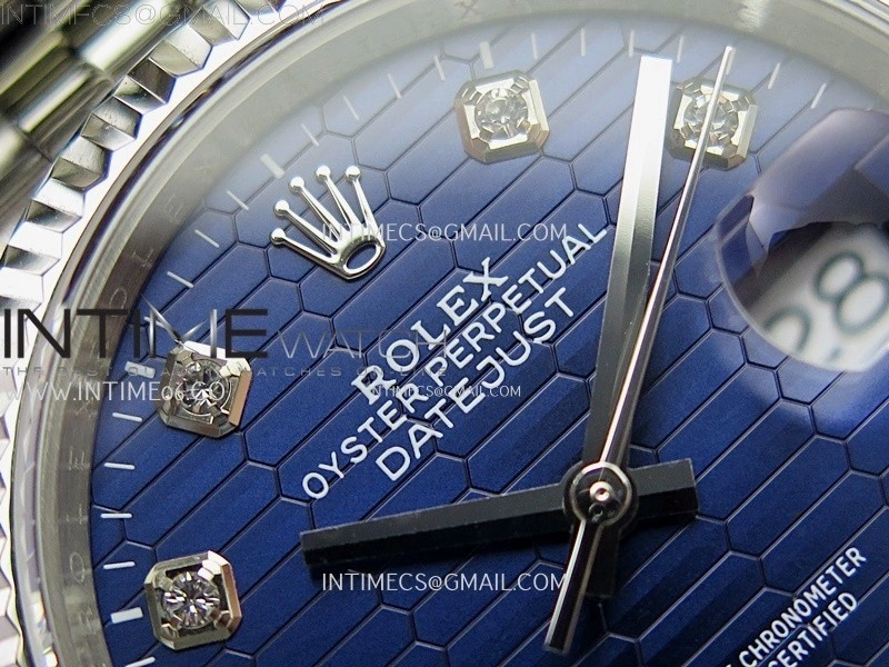DateJust 126234 904L SS JDF 1:1 Best Edition Blue Fluted Dial Diamond Markers on Jubilee 904L SS Bracelet