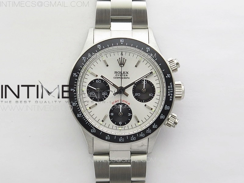 Daytona 6263 SS JKF Best Edition Silver Black Dial Black Tachymeter Bezel on SS Bracelet Venus 75