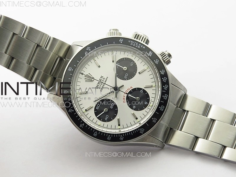 Daytona 6263 SS JKF Best Edition Silver Black Dial Black Tachymeter Bezel on SS Bracelet Venus 75