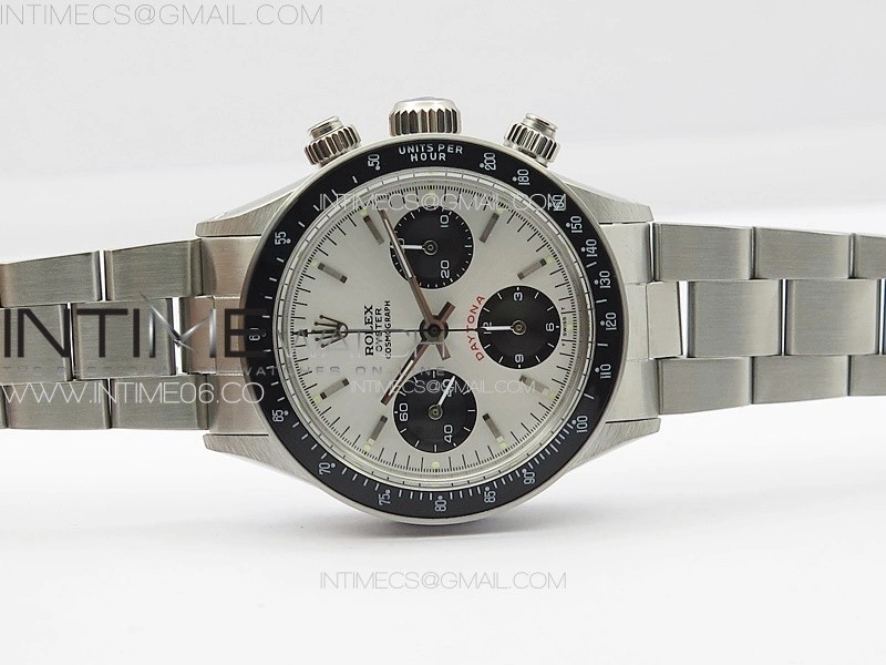 Daytona 6263 SS JKF Best Edition Silver Black Dial Black Tachymeter Bezel on SS Bracelet Venus 75