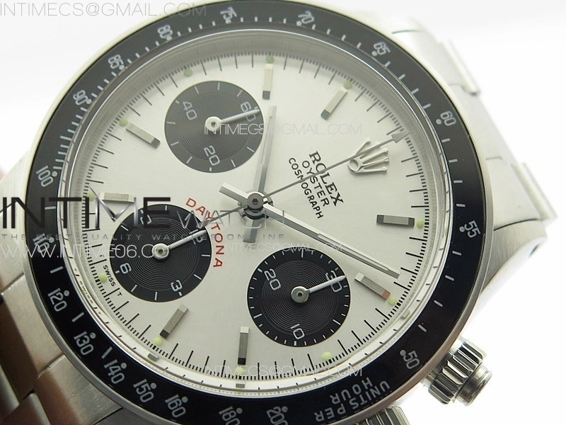 Daytona 6263 SS JKF Best Edition Silver Black Dial Black Tachymeter Bezel on SS Bracelet Venus 75