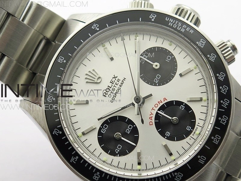 Daytona 6263 SS JKF Best Edition Silver Black Dial Black Tachymeter Bezel on SS Bracelet Venus 75