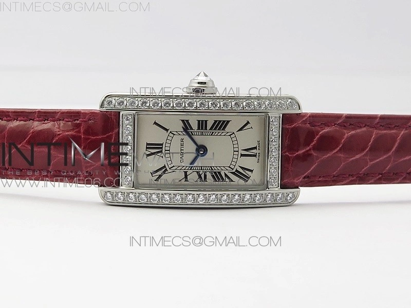 Tank WJTA0029 29mm 8848F Crystal Bezel SS Silver Dial on Pink Croco Strap Ronda Quartz