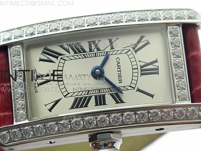 Tank WJTA0029 29mm 8848F Crystal Bezel SS Silver Dial on Pink Croco Strap Ronda Quartz