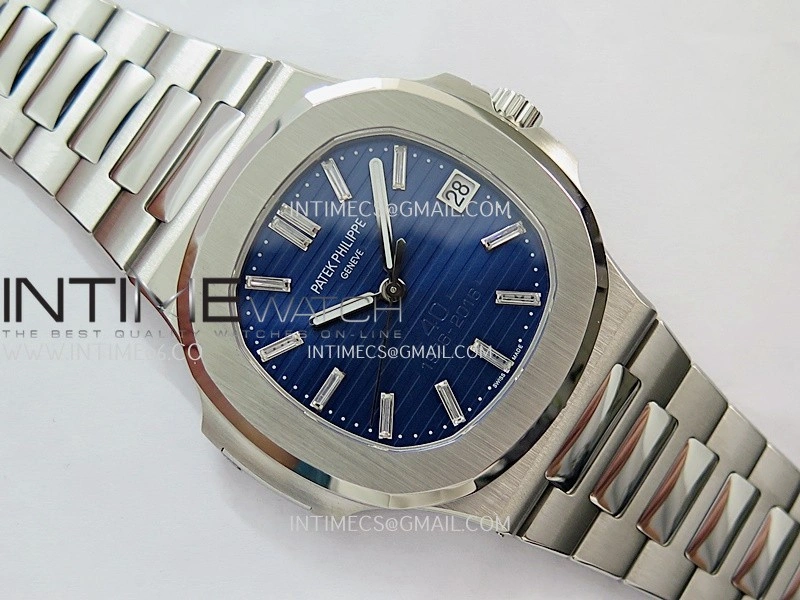 Nautilus 5711 3KF 1:1 Best Edition 40th Anniversary Blue Dial on SS Bracelet A324 Super Clone V2