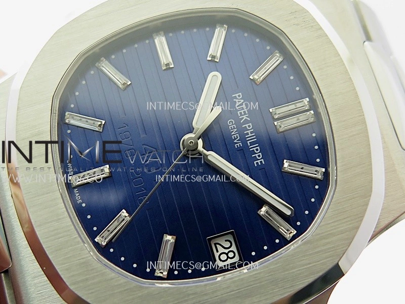 Nautilus 5711 3KF 1:1 Best Edition 40th Anniversary Blue Dial on SS Bracelet A324 Super Clone V2