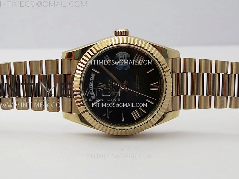 Day Date 228235 40mm RG KF 1:1 Best Edition Gray Ombre Dial Roman Markers On RG President Bracelet SA3255