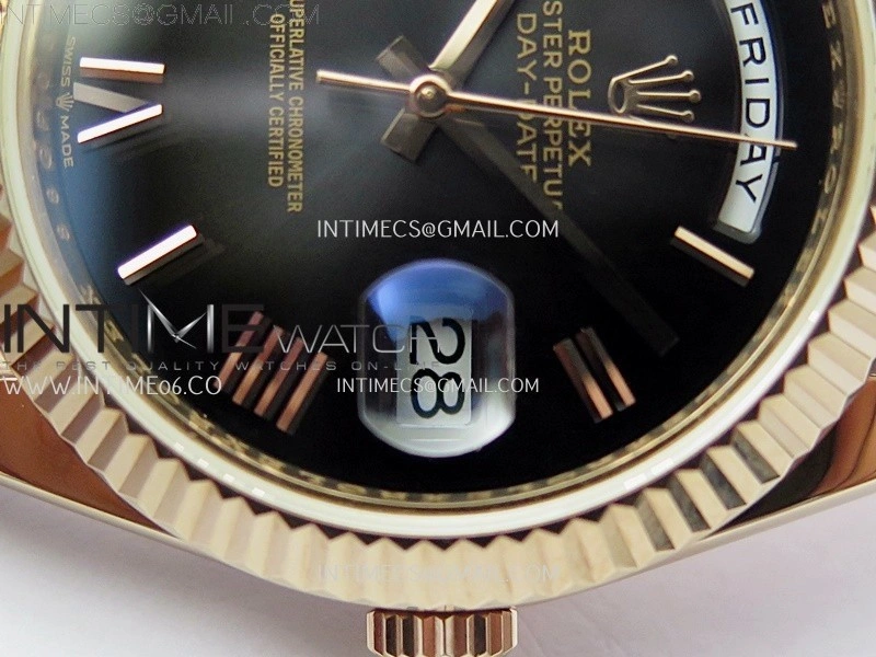 Day Date 228235 40mm RG KF 1:1 Best Edition Gray Ombre Dial Roman Markers On RG President Bracelet SA3255