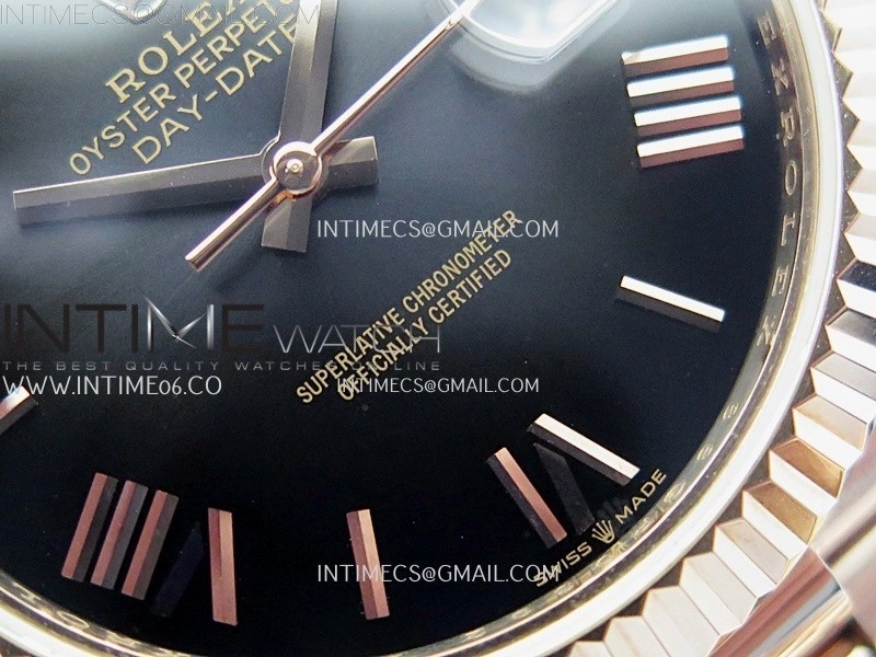 Day Date 228235 40mm RG KF 1:1 Best Edition Gray Ombre Dial Roman Markers On RG President Bracelet SA3255