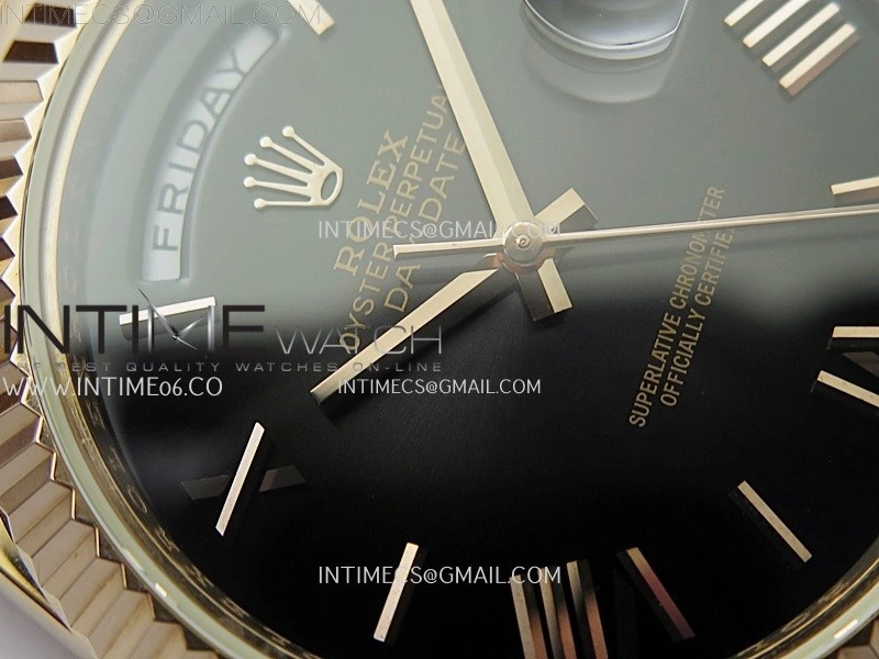 Day Date 228235 40mm RG KF 1:1 Best Edition Gray Ombre Dial Roman Markers On RG President Bracelet SA3255
