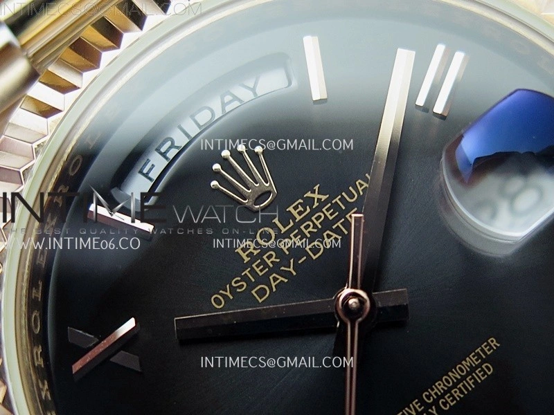 Day Date 228235 40mm RG KF 1:1 Best Edition Gray Ombre Dial Roman Markers On RG President Bracelet SA3255