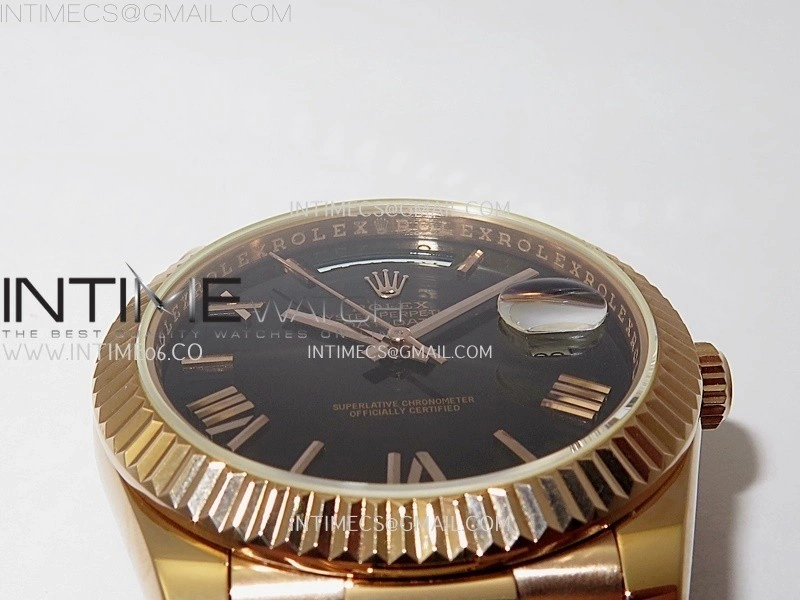 Day Date 228235 40mm RG KF 1:1 Best Edition Gray Ombre Dial Roman Markers On RG President Bracelet SA3255